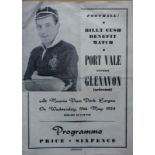 GLENAVON V PORT VALE 1954 PROGRAMME. AUTOGRAPHED BY 11 Rare programme for the Billy Cush benefit