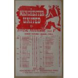 MANCHESTER UTD V MIDDLESBROUGH 1945-46 Rare single sheet programme for this match played 29th Dec