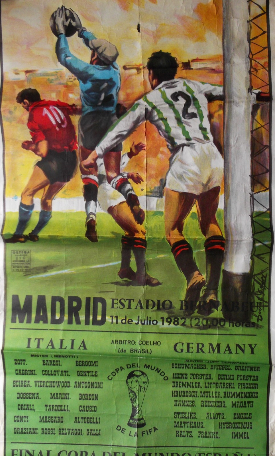 ORIGINAL SPANISH 1982 WORLD CUP POSTER Very large original 1982 World Cup poster advertising the