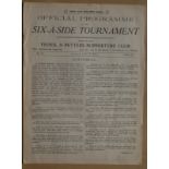 YEOVIL & PETTERS SIX-A-SIDE TOURNAMENT 1926-27 Rare Yeovil & Petters programme issued for this Six-