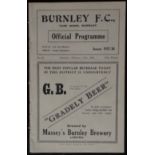 BURNLEY RESERVES V STOKE RESERVES 1937-38