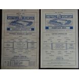 TWO PRE WAR SHEFFIELD WEDNESDAY V BURNLY RESERVE PROGRAMMES