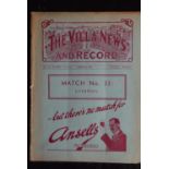 ASTON VILLA V LIVERPOOL 1938-39