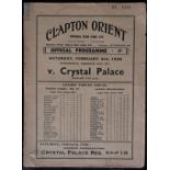 CLAPTON ORIENT V CRYSTAL PALACE 1938-39