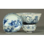 Four pieces of 19th century Chinese blue