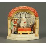 An early 19th century Staffordshire Marriage Act figure group, "The New Marriage Act, John Frill &