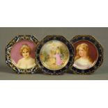 Three Vienna porcelain cabinet plates, o