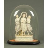 A Victorian Parian figure group, The Thr