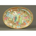 A 19th century Cantonese oval plate, dec