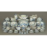 120 pieces of Booths Real Old Willow pattern dinnerware, including large tureen, three lidded