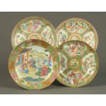 Three 19th century Cantonese plates and