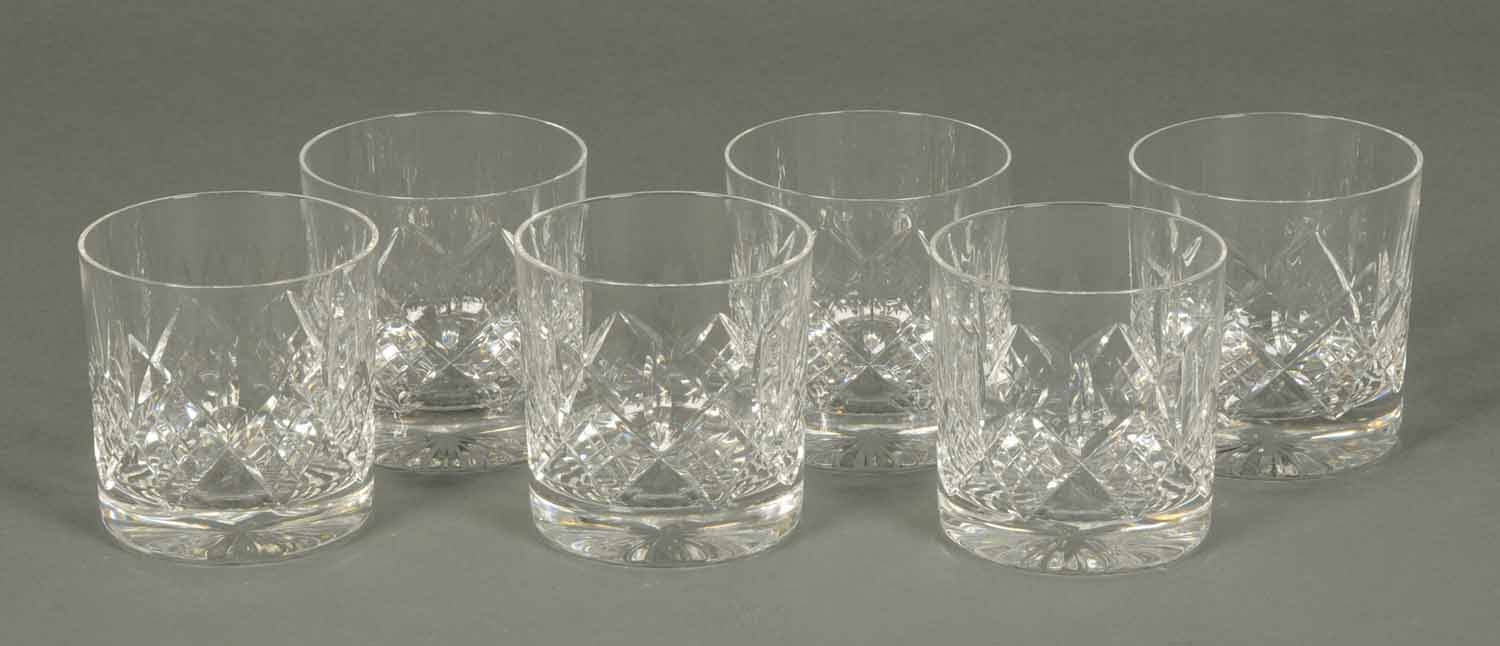 A set of six crystal tumblers. - Image 2 of 3