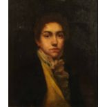 French School (late 18th/early 19th century), oil on canvas, portrait of a young man.