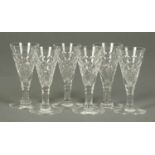 A set of six Webb Corbett liqueur glasses.