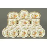 A Copelands late Spode tree and bird patterned dessert service, comprising fourteen 9 inch plates,