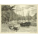 Alfred Wainwright (1907-1991), original pen and ink drawing, "The Marina, Port Dinorwic".