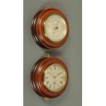 An Edwardian mahogany framed wall mounting timepiece, the silvered dial inscribed "H. Hughes &