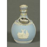 A Wedgwood blue Jasperware whisky decanter, unopened,