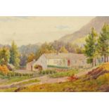 Albert Rosser, watercolour, "High Brandlehow Cottage, Derwentwater".
