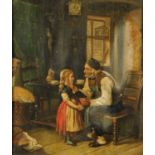 A. Sinclair (19th century Scottish School), oil on canvas, old man reading to girl.