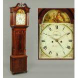 A George III mahogany longcase clock, by William Belman, Broughton, with swans neck pediment,