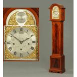 A mahogany cased grandmother clock, by Grant & Son, Edinburgh, with three-train movement striking on