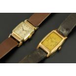 Two Art Deco gentleman's gold plated wristwatches.