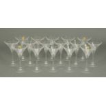 A set of sixteen Italian Royal Crystal Rock martini glasses (see illustration).