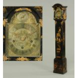 A Chinoiserie lacquered three-train grandmother clock.  Height 68 ins.  CONDITION REPORT: The