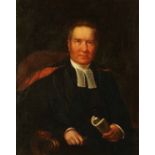 English School (19th century), oil on canvas, portrait of judge in robes.  92 cm x 73 cm, in good