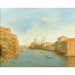 Oil on board, "View from The Grand Canal, Venice", framed.