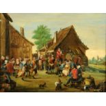 Oil painting on canvas, figures carousing.  15.5 ins x 19.5 ins.