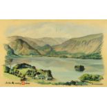 A large oil painting on board, original artwork for K. Shoes, Derwentwater.