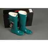 Pair of Hunter Original Gloss ladies Wellingtons, Lagoon Green (3), new.