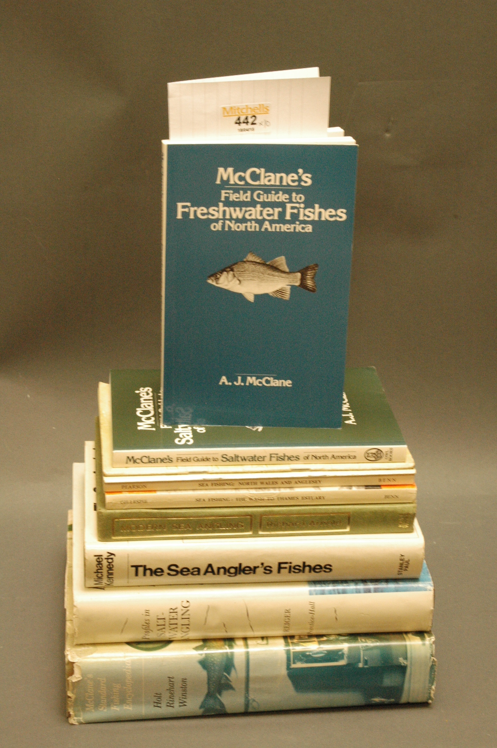 10 books, saltwater fishing, including McClanes "Guide to Freshwater Fishes of North America".