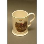 Adams tankard decorated with hunting scenes.  Height 12 cm.