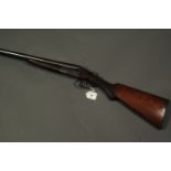 Spanish 12 bore side/side shotgun, 30 inch barrels, full and 3/4 choke, double trigger, 14.5 inch