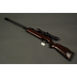 Chinese .22 under lever air rifle, fitted with Crosman Air Guns 4 x 32 telescopic sight.  Serial