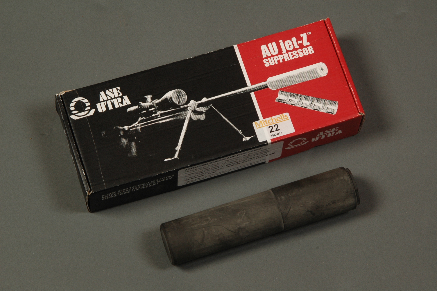 ASE Jet-Z Compact sound moderator CAL30, new.  NOTE - This moderator will fit the Winchester Model