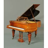 A Bluthner of Leipzig boudoir grand piano, iron framed, "Aliquot Piano Patent", overstrung,