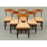 A set of six Regency/William IV mahogany dining chairs, in the manner of Gillows, with bowed top