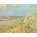 * Jenny Cowern (1943-2005), oil on board, "Dunes at Dubmill - Cumbria".  30 cm x 37.