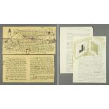 * Percy Kelly, illustrated letter, harbour scene, St.