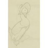 * Beatrix Potter (1866-1943), pencil sketch, "Jemima Puddle-Duck", sketch for the title page of