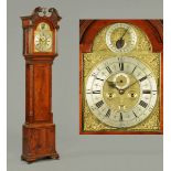 A George III mahogany longcase clock by W. Nicholson of Whitehaven, the case with a swans neck