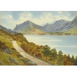 Attributed to Edward Horace Thompson, watercolour, "Buttermere and Haystacks".  15 cm x 21 cm.