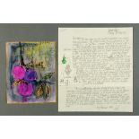 * Percy Kelly, watercolour, "Snipit (sic) of Colour for Your Scrapbook", 21 cm x 17 cm,
