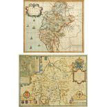 Two antiquarian maps, Cumberland by Robert Morden and the County Westmorland by John Speede.
