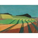 * Ronald Dickinson, oil on canvas, stubble field.  44.5 cm x 59 cm.