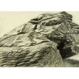 * Julian Cooper (b. 1947), pencil, black ink and wash, "Kirkstone Boulder I 1996".